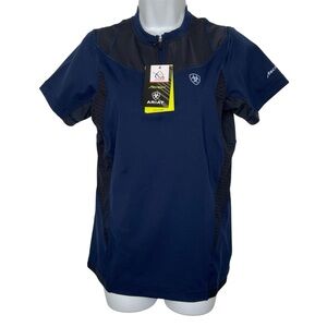 Ariat Shirt Ascent Crew 1/4 Zip SS Shirt Top NWT